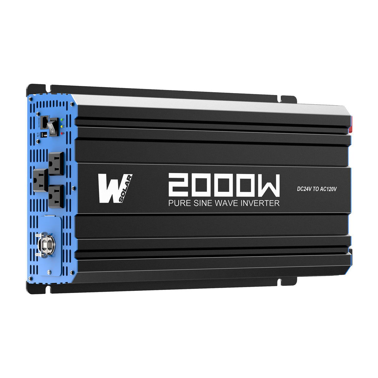 W SOLAR 2000W 24V Pure Sine Wave Inverter | Industrial-Grade Power Converter | Multiple Protection System