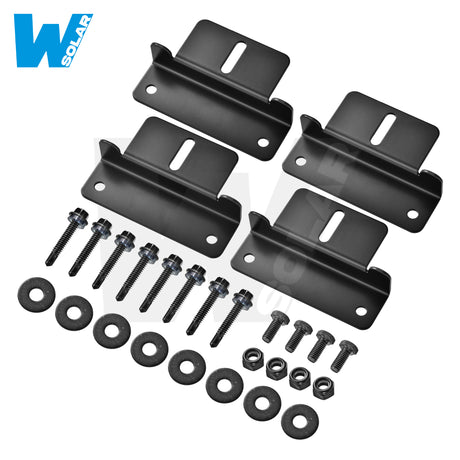 W SOLAR Z-Brackets for Solar Panels | Heavy-Duty Aluminum Mounting Brackets with Screws
