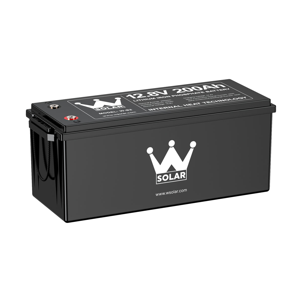 W SOLAR 12V 200Ah Internal Heating LiFePO4 Lithium Battery