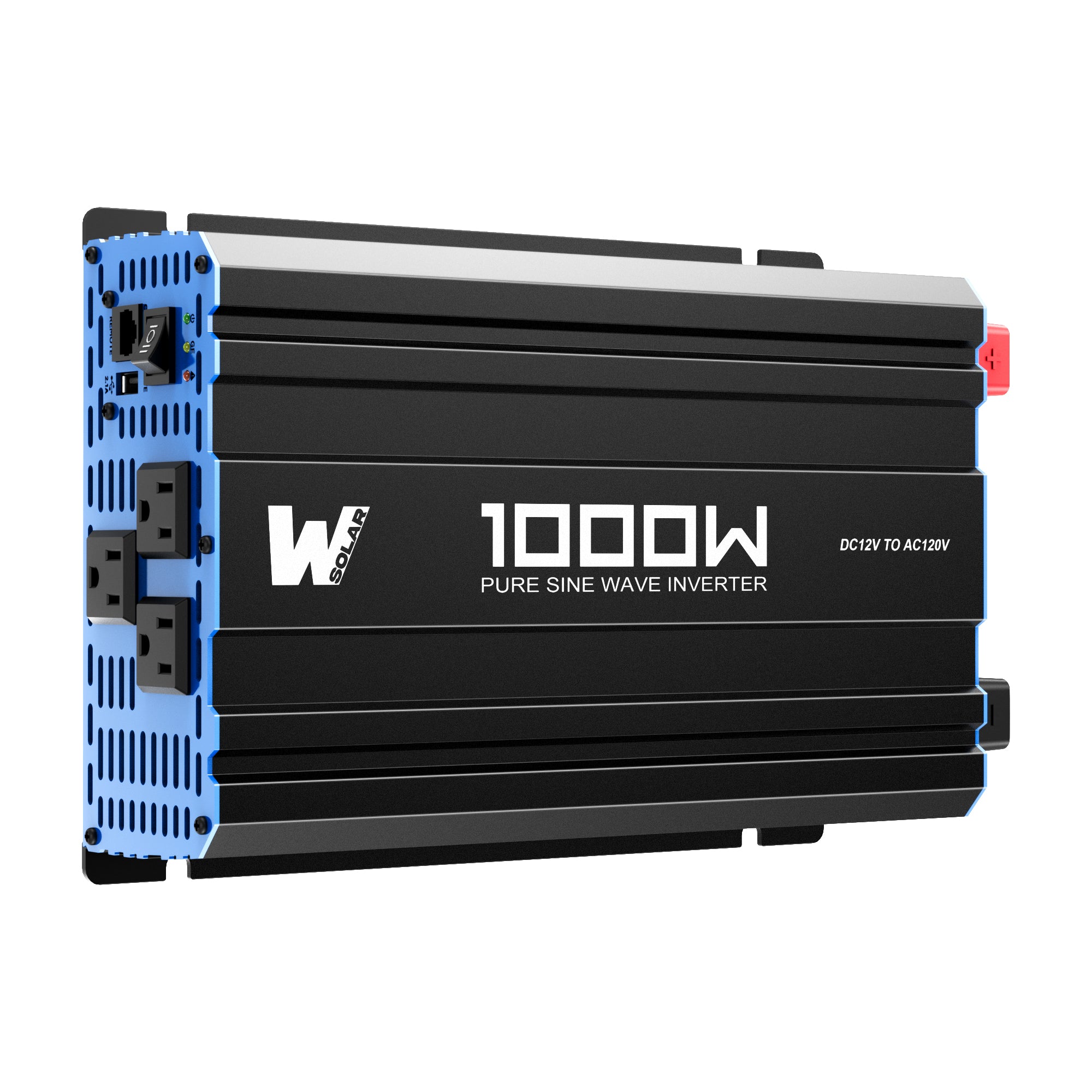 W SOLAR 1000 Watt 12 Volt Industrial Pure Sine Wave Inverter