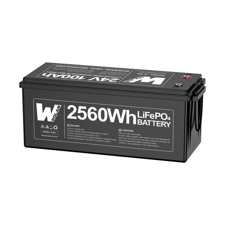 W SOLAR 24V 100Ah Internal Heating LiFePO4 Lithium Battery