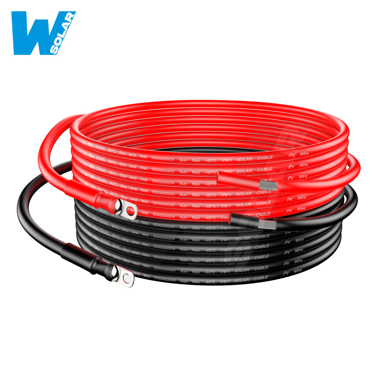 W SOLAR 10AWG Extension Cable to Connect Charge Controller to Battery